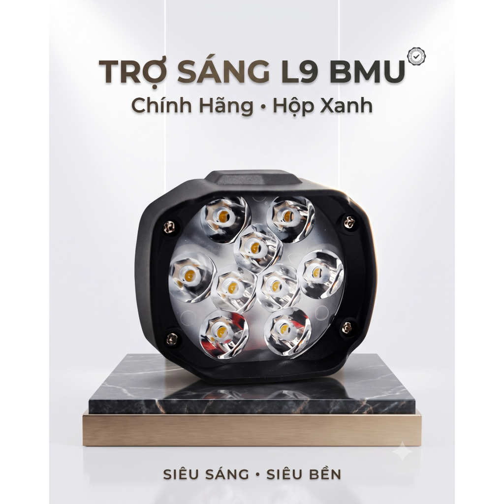 Đèn trợ sáng L9 Mini siêu sáng Hót 2026 Tặng Công Tắc Chính hãng Bma