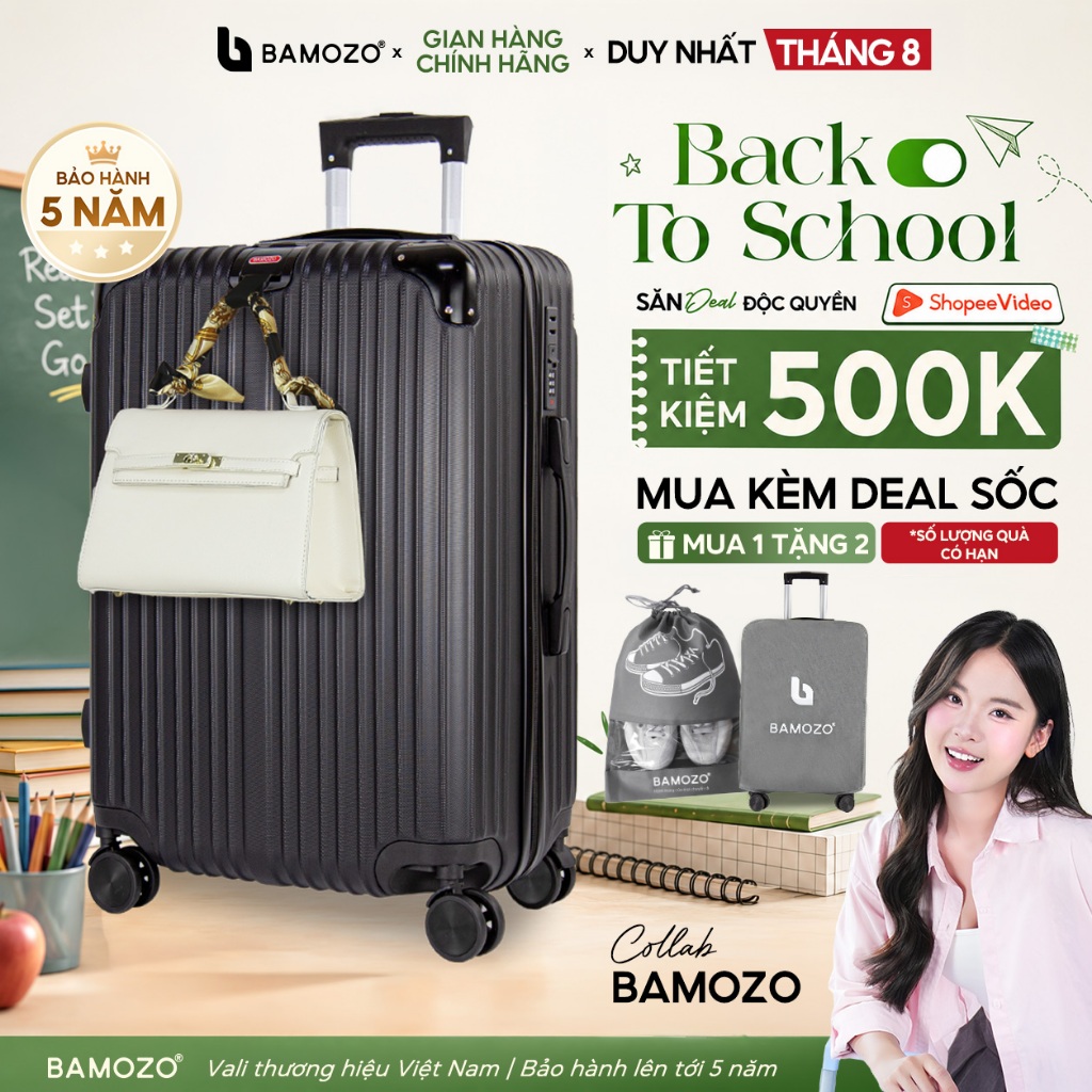 Vali Du Lịch 8809 Bamozo Cao Cấp Size 28 Inch Bền Đẹp Bảo Hành 5 Năm_8809