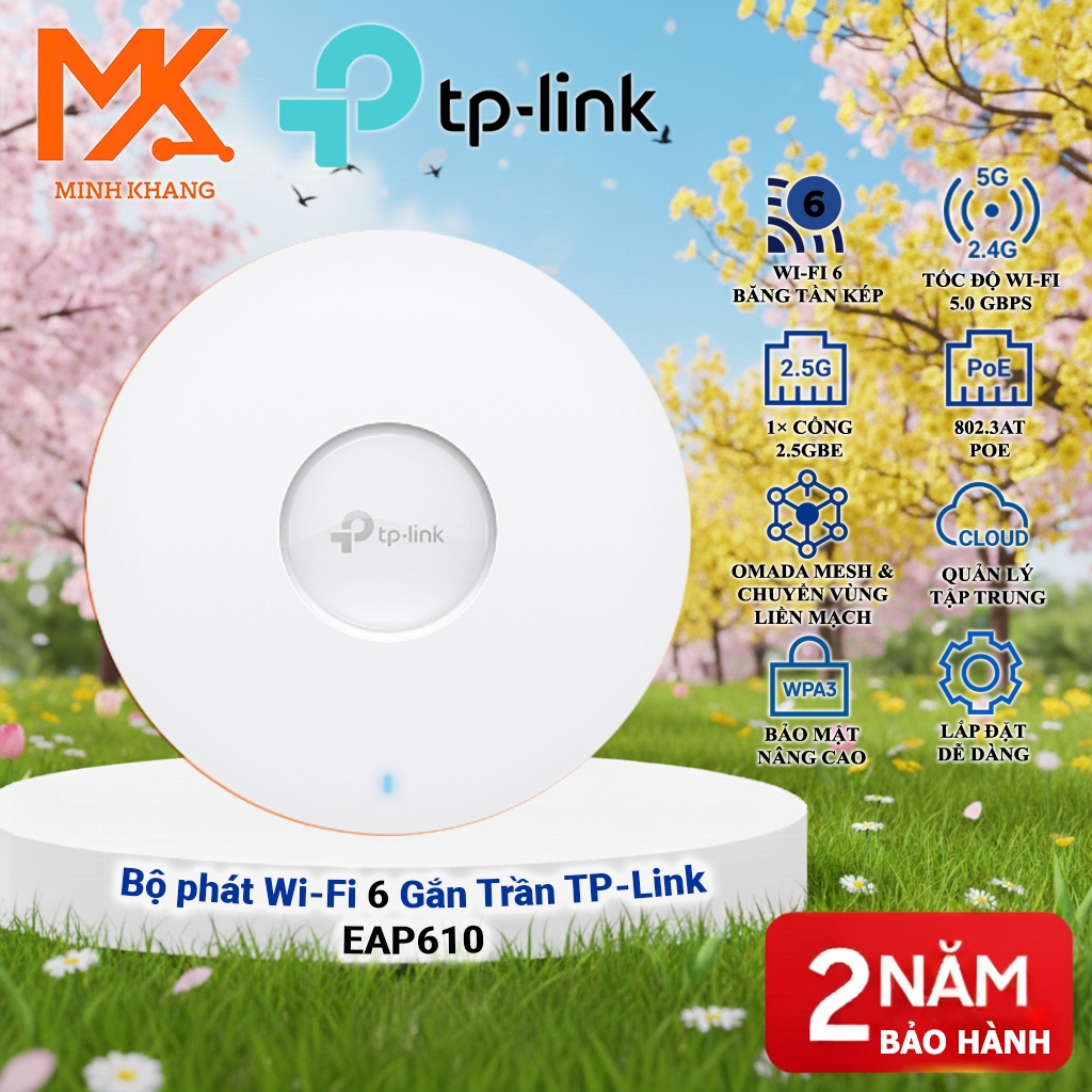 TP-Link Omada EAP723 EAP720 EAP670 EAP650 EAP610 - Access Point Gắn Trần WiFi 7/WiFi 6 Chính Hãng