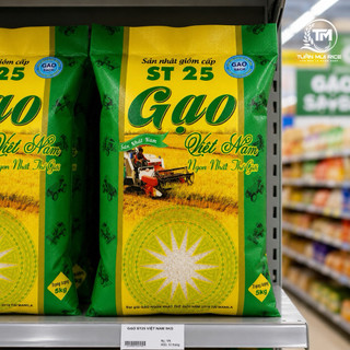 Gạo ST25 Gạo Thơm Cao Cấp Loại 1 [ Túi Xanh 5kg ]