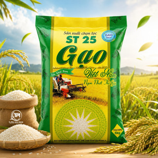 Gạo ST25 Gạo Thơm Cao Cấp Loại 1 [ Túi Xanh 5kg ]