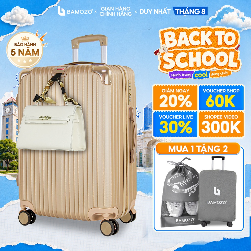 Vali Kéo 8809 Du Lịch Bamozo Size 28 Chống Va Đập Chống Trầy Xước Bảo Hành 5 Năm_8809