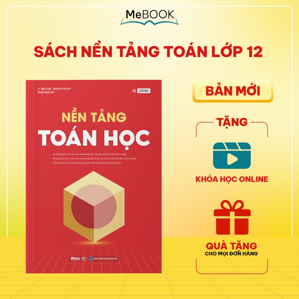 Sách nền tảng toán học lớp 12 ôn thi trung học phổ thông - Đánh giá năng lực | Me Book