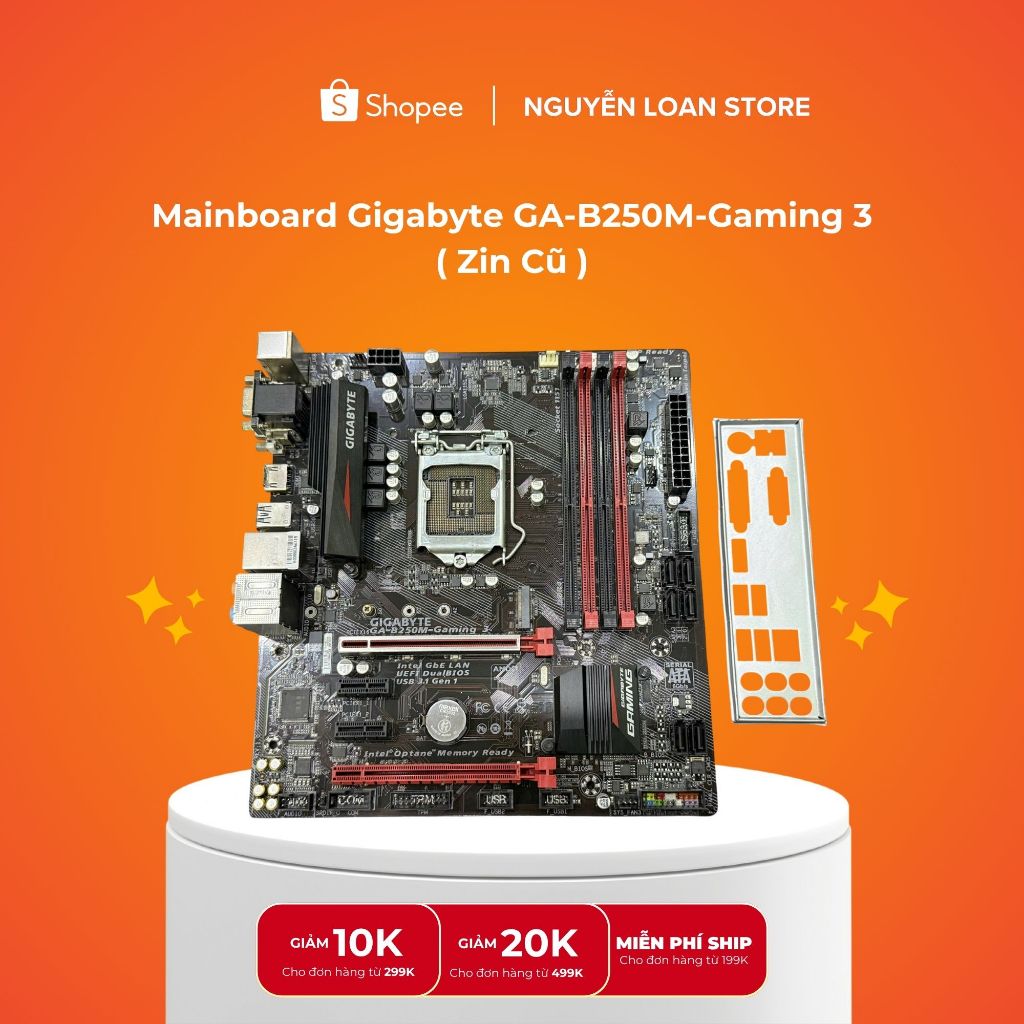 Mainboard Gigabyte GA-B250M-Gaming 3 (Cũ / Nguyên Zin) - LGA 1151, DDR4, Đẹp Không Rỉ Sét
