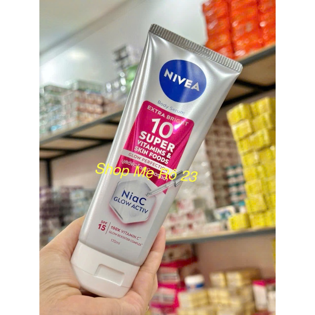 (chai 10 super hồng) sữa dưỡng thể NIVEA 10 super trắng da body thai lan chai 170ml