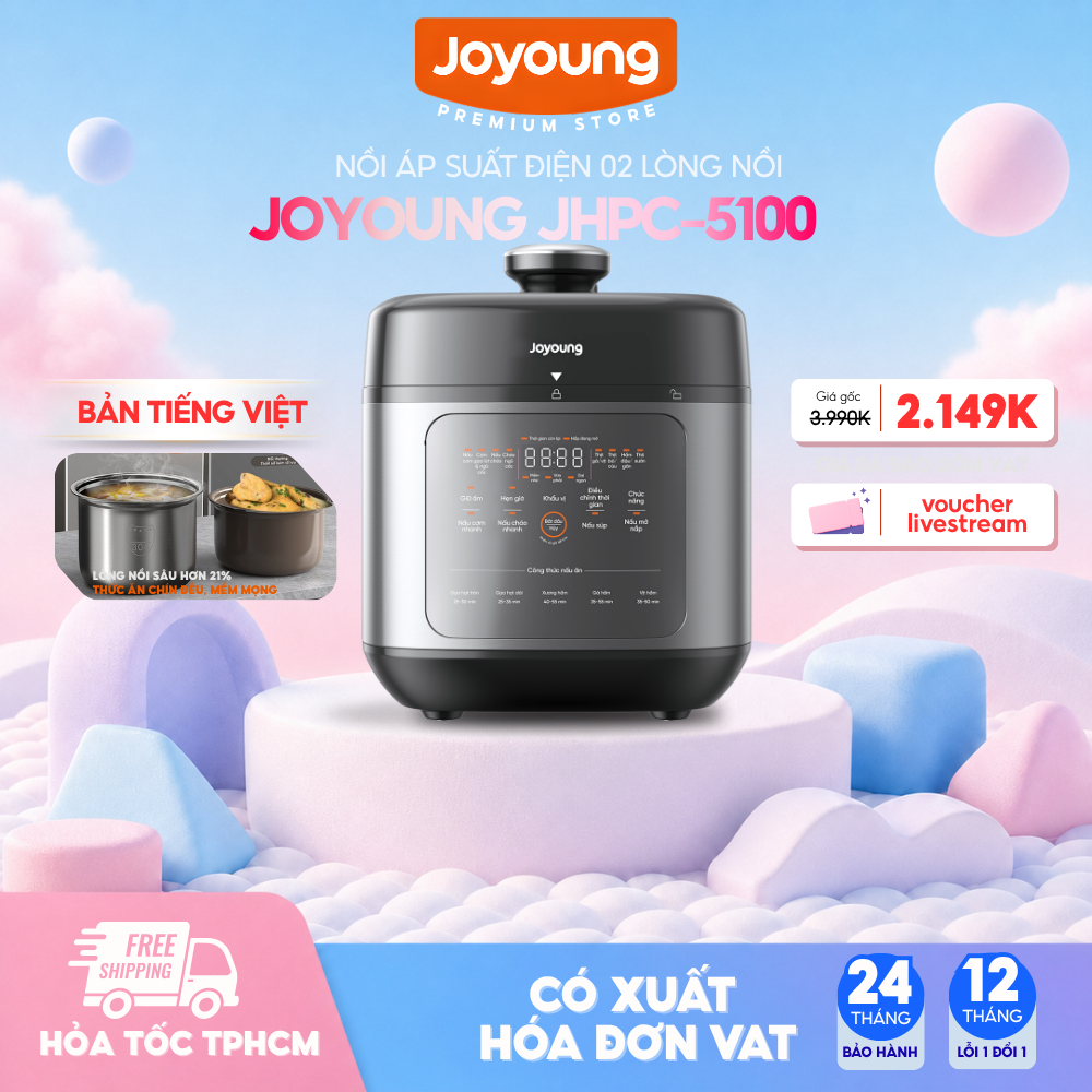 Joyoung Nồi áp suất đa năng 2 lòng nồi JHPC-5100 5L 900W BH 24 tháng