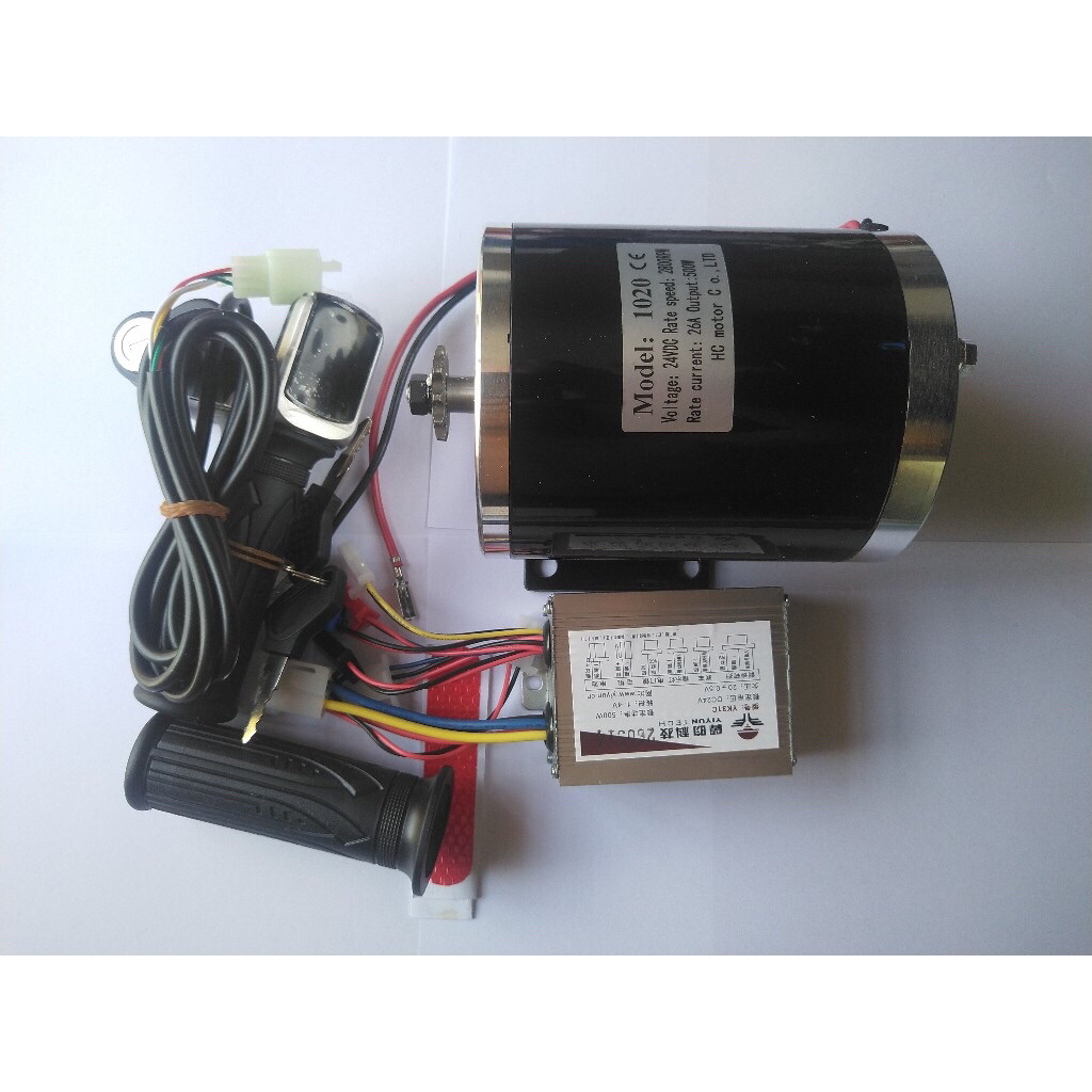 Combo Bộ Moto chế xe điện 24v 350w,500w, Động cơ, IC điều khiển, bộ tay ga