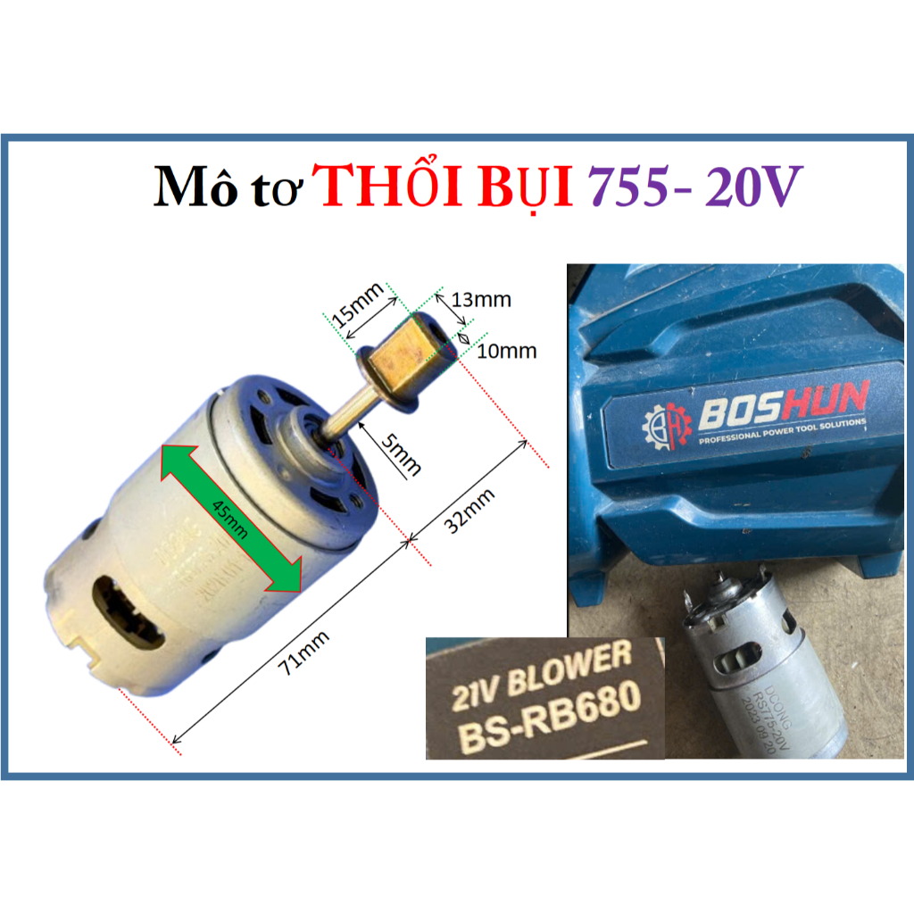 MÔ TƠ 775 THỔI BỤI 775 20V BOSHUN.itk