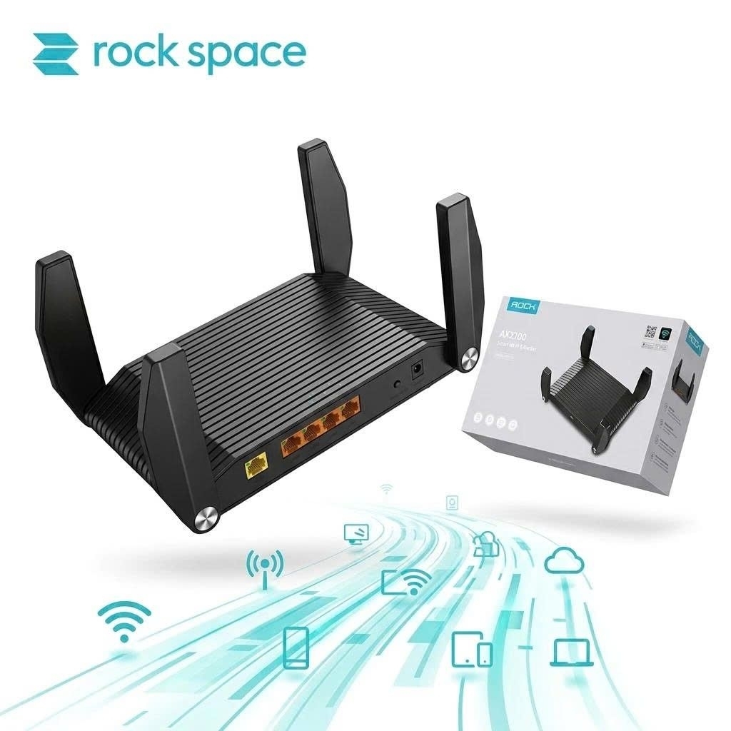Router WiFi 6 ROCK AX3200 , 2 băng tần 5G & 2.4G + 4 ăng ten