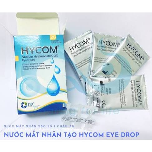 Hycom – Nước mắt nhân tạo Hyaluronate Sodium 0,2% | Không chất bảo quản