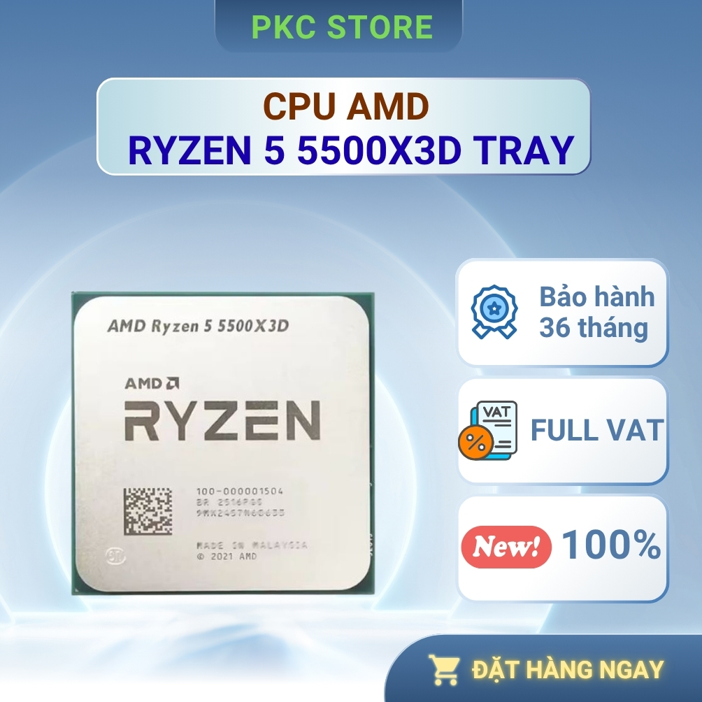 ( Tray ) ( Full VAT ) Bộ vi xử lý - CPU AMD Ryzen 5 5500X3D