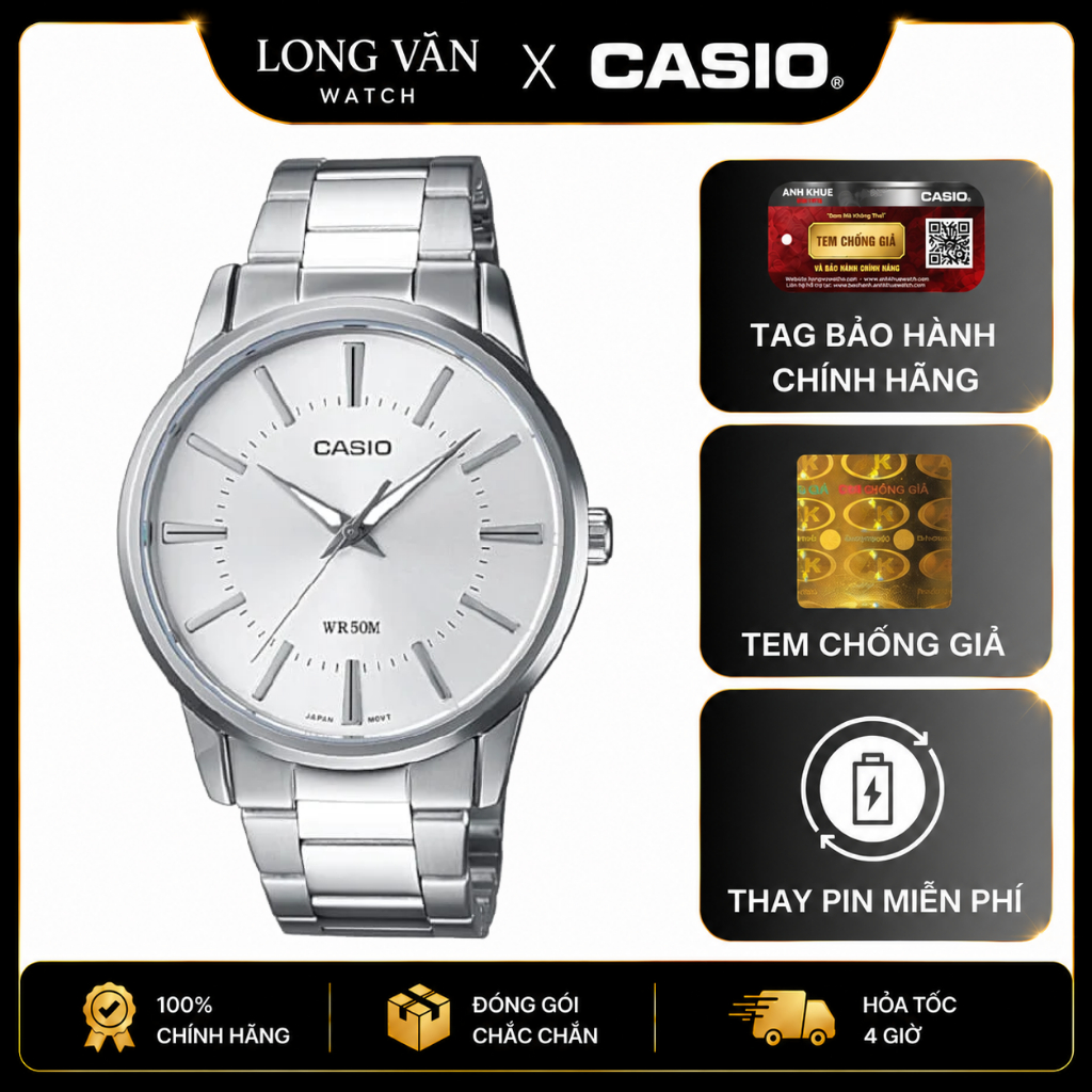 Đồng Hồ Nam Dây Kim Loại Chính Hãng Casio MTP-1303D-7AVDF