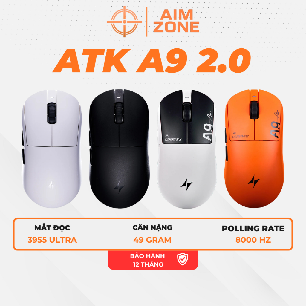 Chuột Gaming Không Dây ATK Dragonfly A9 SE | A9 | A9 Plus | A9 UltraMax | A9 Ultimate + | A9 Air +