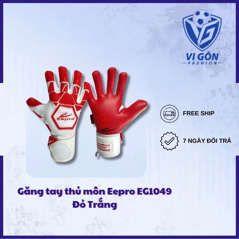 Găng tay thủ môn Eepro EG1049 Đỏ Trắng - Găng tay bắt bóng chống trơn, bám bóng tốt