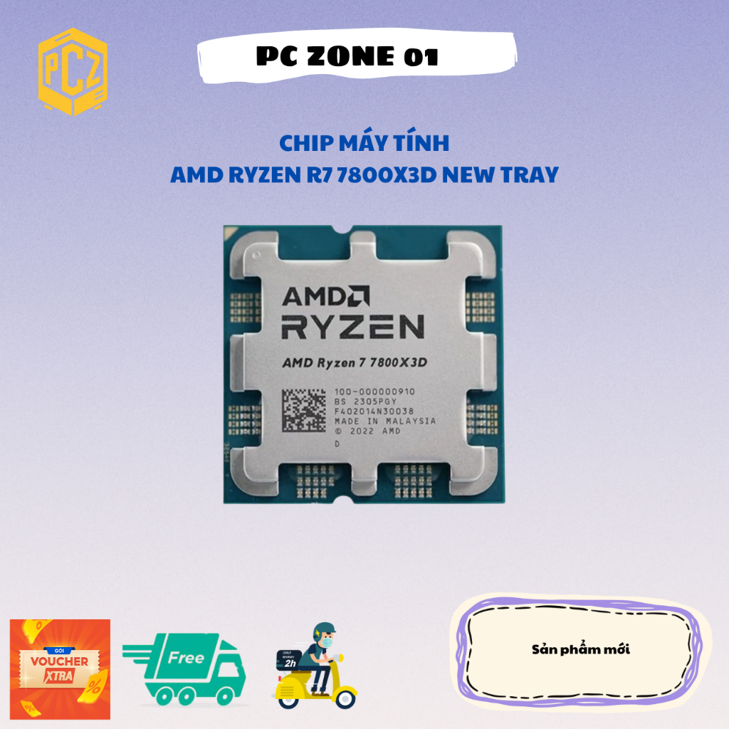 CPU - Bộ vi xử lý AMD R7 7800X3D NEW TRAY