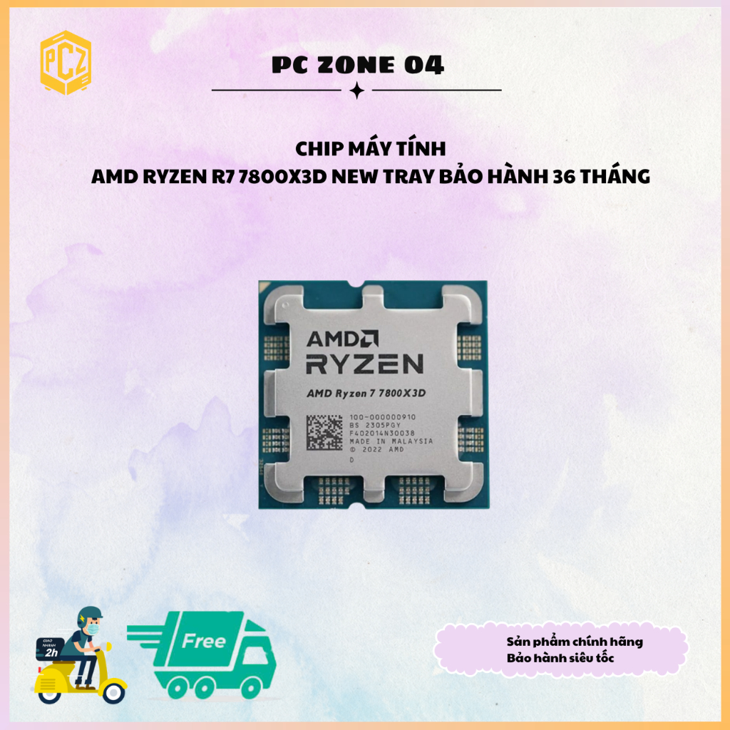 CPU - Bộ vi xử lý AMD R7 7800X3D NEW TRAY