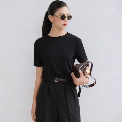 Áo thun nữ GILLEE cổ tròn áo thun tay ngắn chất thun giấy co giãn thoải mái vận động FAT099