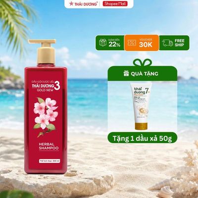 [COMBO] Mua 1 Dầu gội Thái Dương 3 Gold HOA ĐÀO chai 500ml Tặng 1 Dầu xả Thái Dương 7 Plus 50g