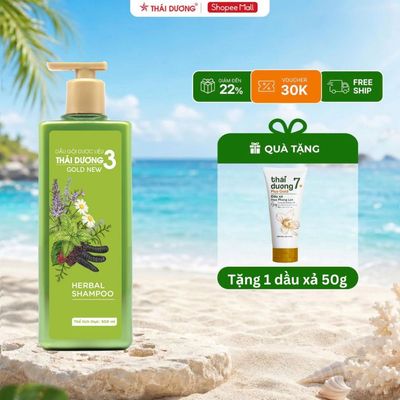 [COMBO] Dầu gội Thái Dương 3 Gold Hoa Lá chai 500ml Tặng 1 Dầu xả Thái Dương 7 Plus Gold 50g