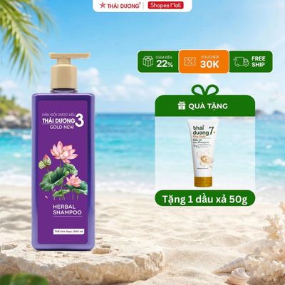 [COMBO] Mua 1 Dầu gội Thái Dương 3 Gold HOA SEN 500ml Tặng Dầu xả Thái Dương 7 Plus Gold 50g