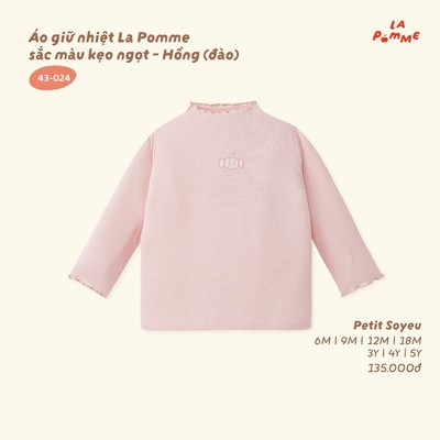 Áo giữ nhiệt La Pomme sắc màu kẹo ngọt - Sợi Petit Soyeu thoáng mát - Bé gái - 6M - 5Y