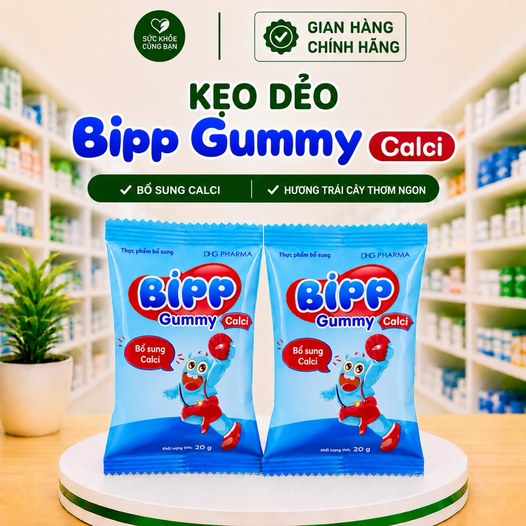 Combo Kẹo dẽo Bipp Gummy Calci(DHG) hỗ trợ bổ sung Calci và tăng chiều cao cho bé.