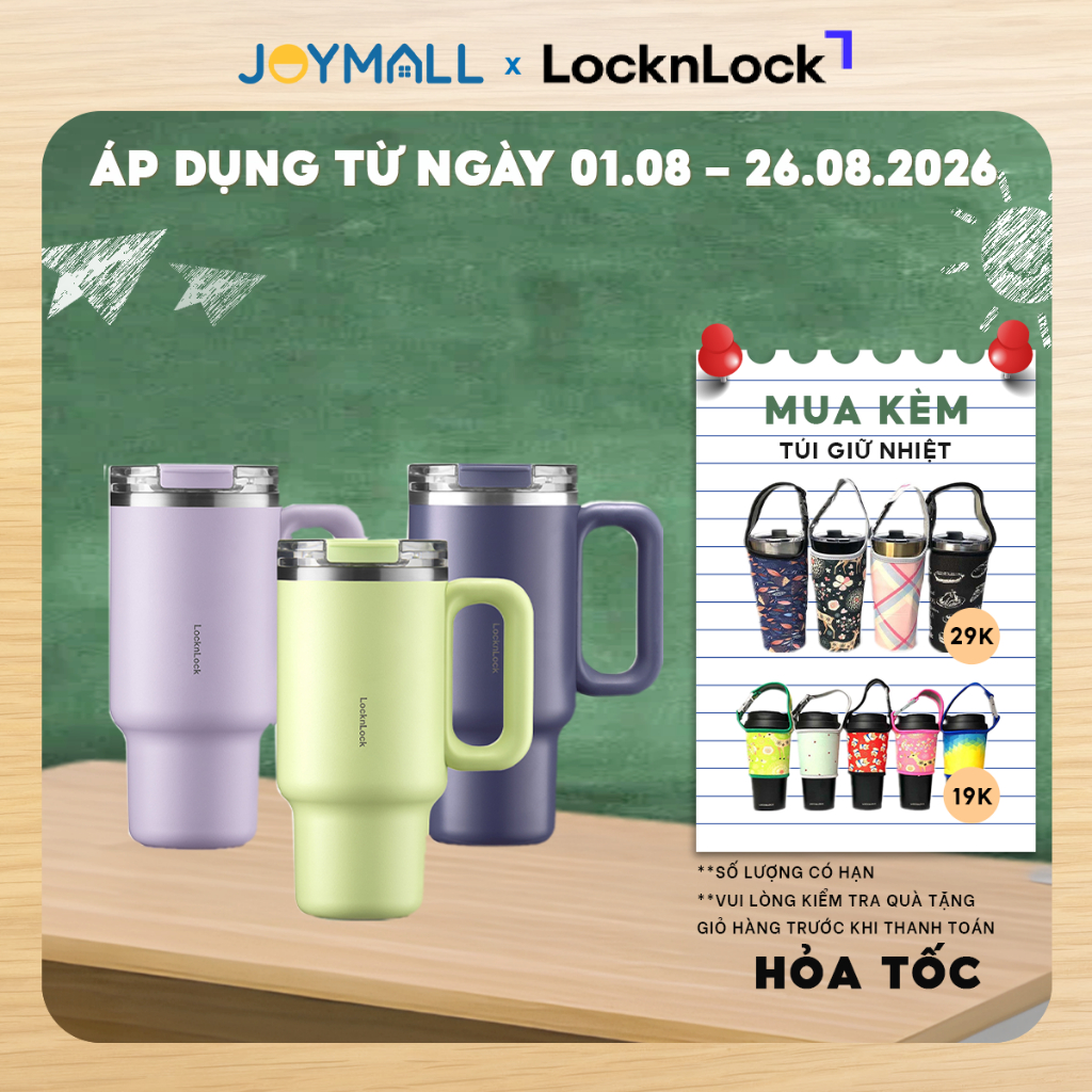 Ly Giữ Nhiệt LocknLock Balance Grip Tumbler LHC4397 900ml, LHC4398 1.2L, Hàng Chính Hãng - JoyMall
