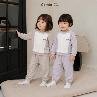 Bộ Giữ Nhiệt Cho Bé COOKIE, Bộ Cổ Tròn Phối Thân Cotton Melange Dày Vừa Size Từ 6 Tháng Đến 5 Tuổi 2026
