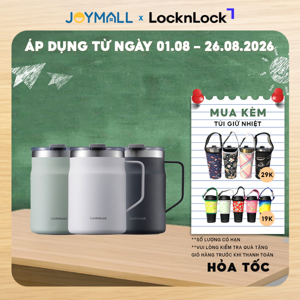 Ly giữ nhiệt LocknLock Metro Mug LHC4219 475ml , Hàng chính hãng, inox 304, nắp xoay - JoyMall
