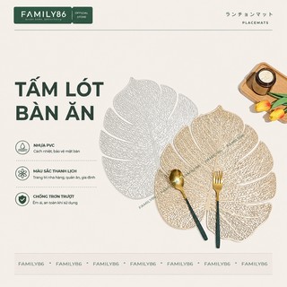Tấm lót bàn ăn bằng nhựa, miếng thảm lót bàn ăn PVC cách nhiệt chống thấm dày dặn Chiếc Lá
