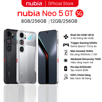 [Bán chạy] Điện thoại gaming Nubia Neo 5 GT I Màn AMOLED 144Hz I 3 Công Nghệ Tản Nhiệt I Pin 6210mAh
