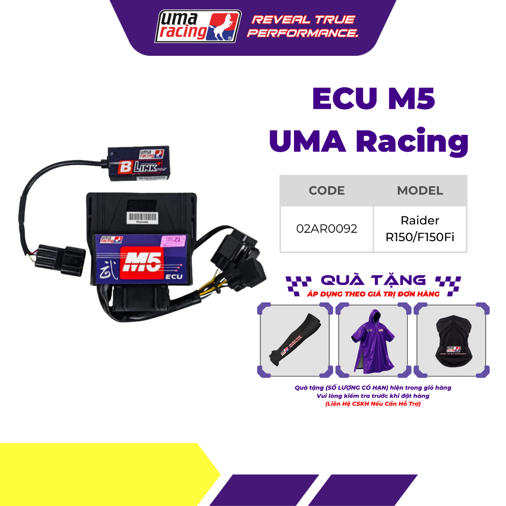 ECU UMA Racing M5 Bluetooth Cho Suzuki Raider R150 / Satria F150 Fi