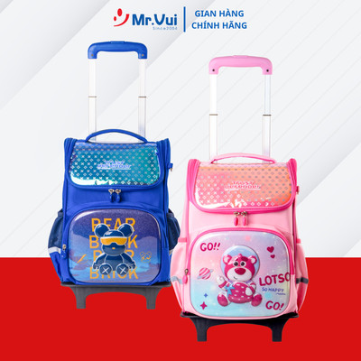 Balo Kéo Học Sinh Mr.Vui BLK 1040 Cặp Kéo Chống Thấm Cao Cấp Cho Bé Trai Bé Gái Cấp 1 Tiểu Học