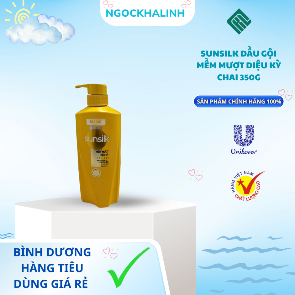 Dầu Gội Sunsilk mềm mượt diệu kỳ vàng 320g (mẫu bất kì)
