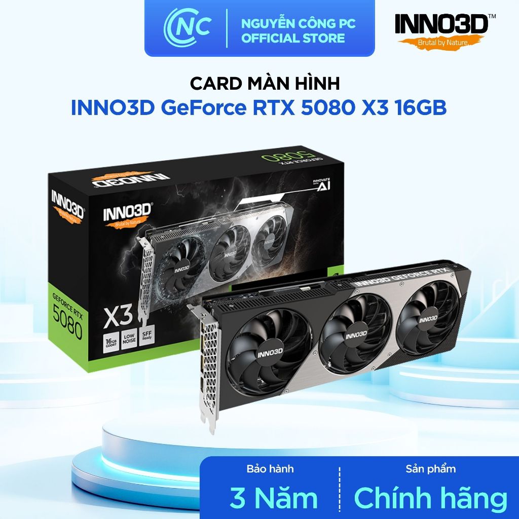 Card màn hình INNO3D GeForce RTX 5080 X3 - 16GB GDDR7 - BH chính hãng 36 tháng