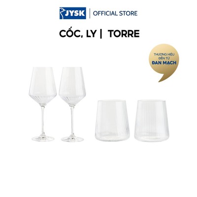 Cốc, Ly | JYSK TORRE | thủy tinh | trong suốt | nhiều kích thước | bộ 2 chiếc