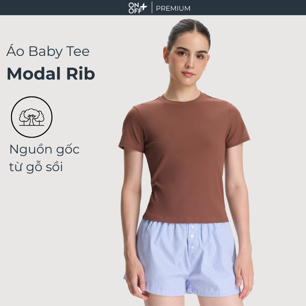 Áo phông nữ Áo Baby Tee Modal rib mềm mại thoáng mát ONOFF - 16TS26S661