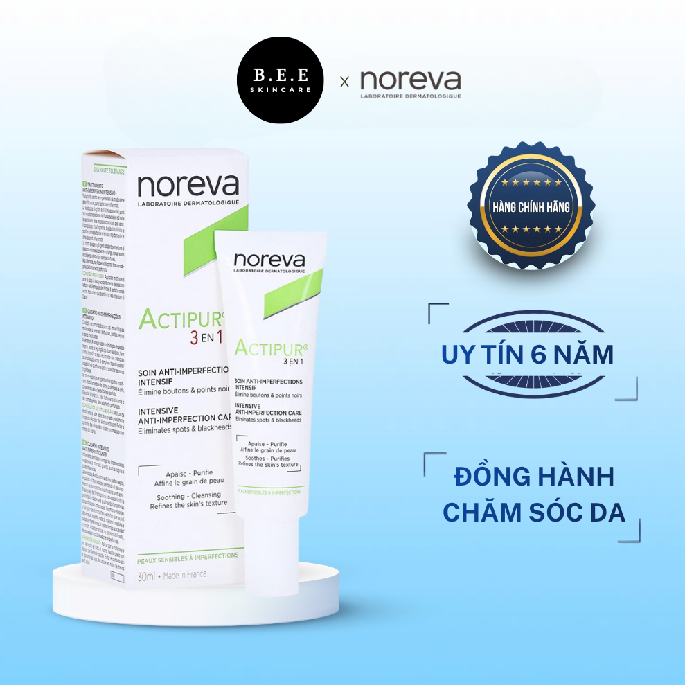 [HÀNG CÔNG TY] Kem Dưỡng Noreva Actipur 3 En 1 Care Giảm Dầu, Giảm Mụn, Mờ Thâm Bee Skincare
