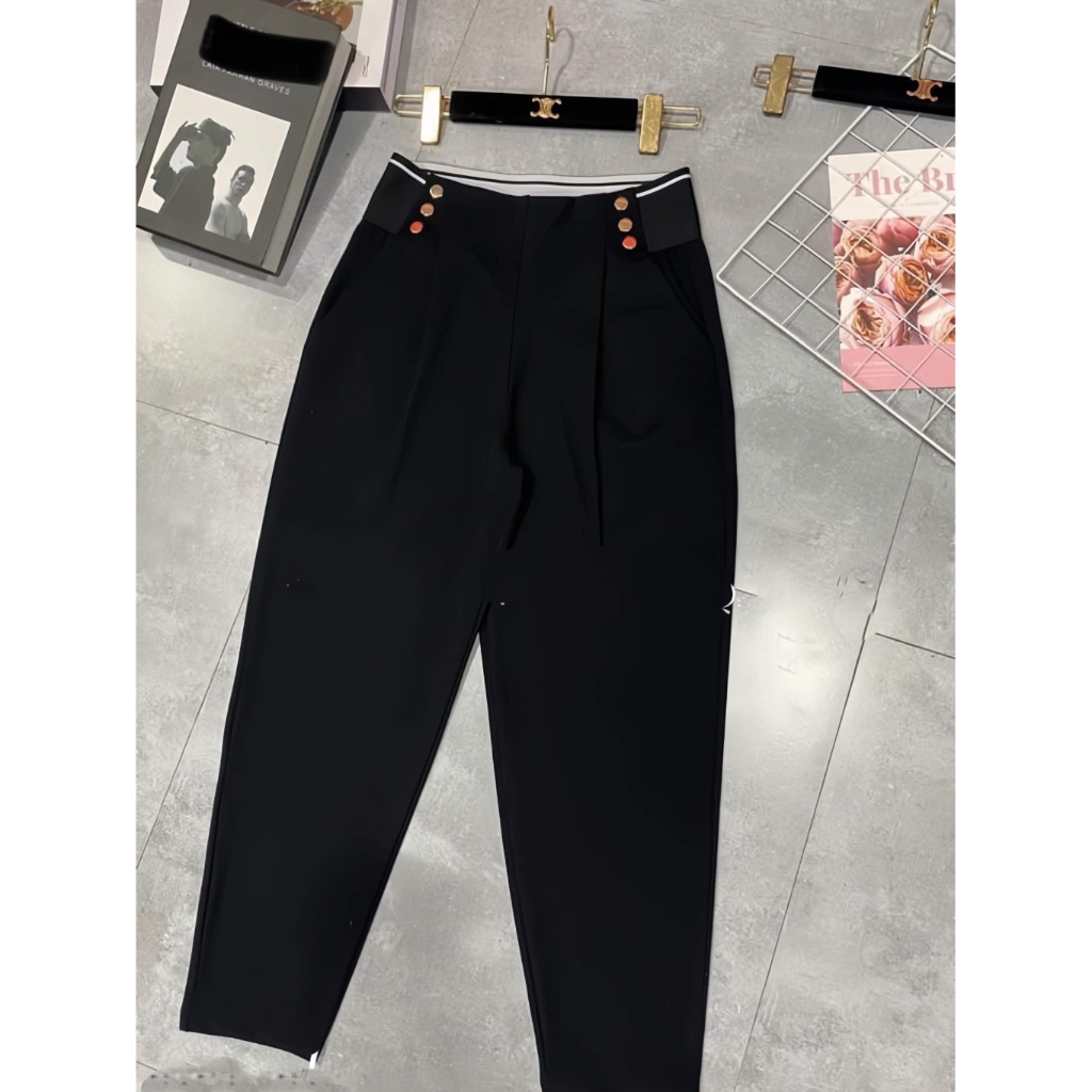 Quần UMI Hàn 6 Cúc Bigsize Kiểu Dáng Baggy Co Giãn 4 Chiều - Umi bản cạp chun cao 10cm Dáng Baggy Nữ