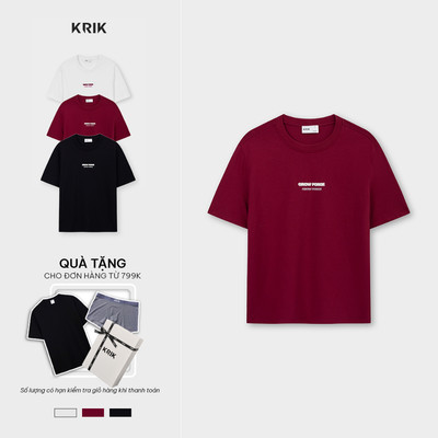 Áo Phông Nam KRIK Form Regular Chất Cotton Cao Cấp Thiết Kế In Đa Lớp AP1561