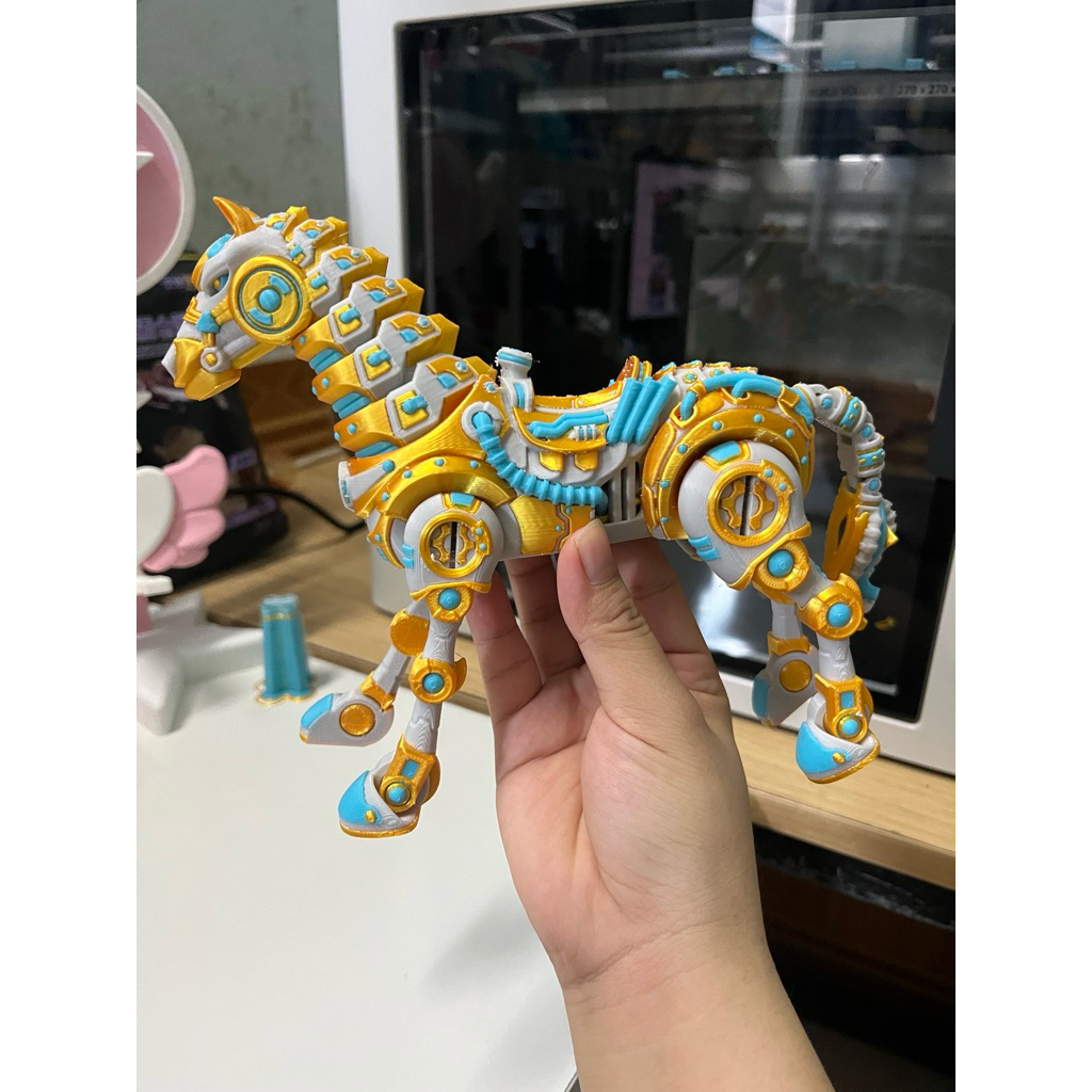 Mô Hình Ngựa Robot Mecha In 3D (20cm) - Đồ Chơi Giải Trí Giảm Stress, Mô Hình Decor Bàn PC Cực Ngầu