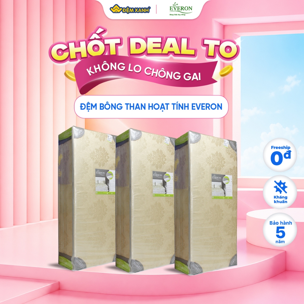 Đệm bông than hoạt tính Everon chính hãng