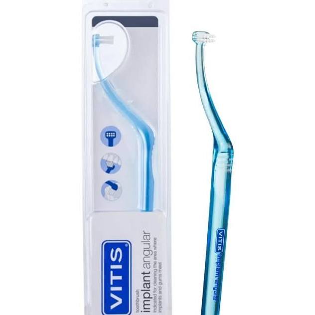 Bàn chải gập góc chăm sóc răng implant Vitis Implant Angular Toothbrush