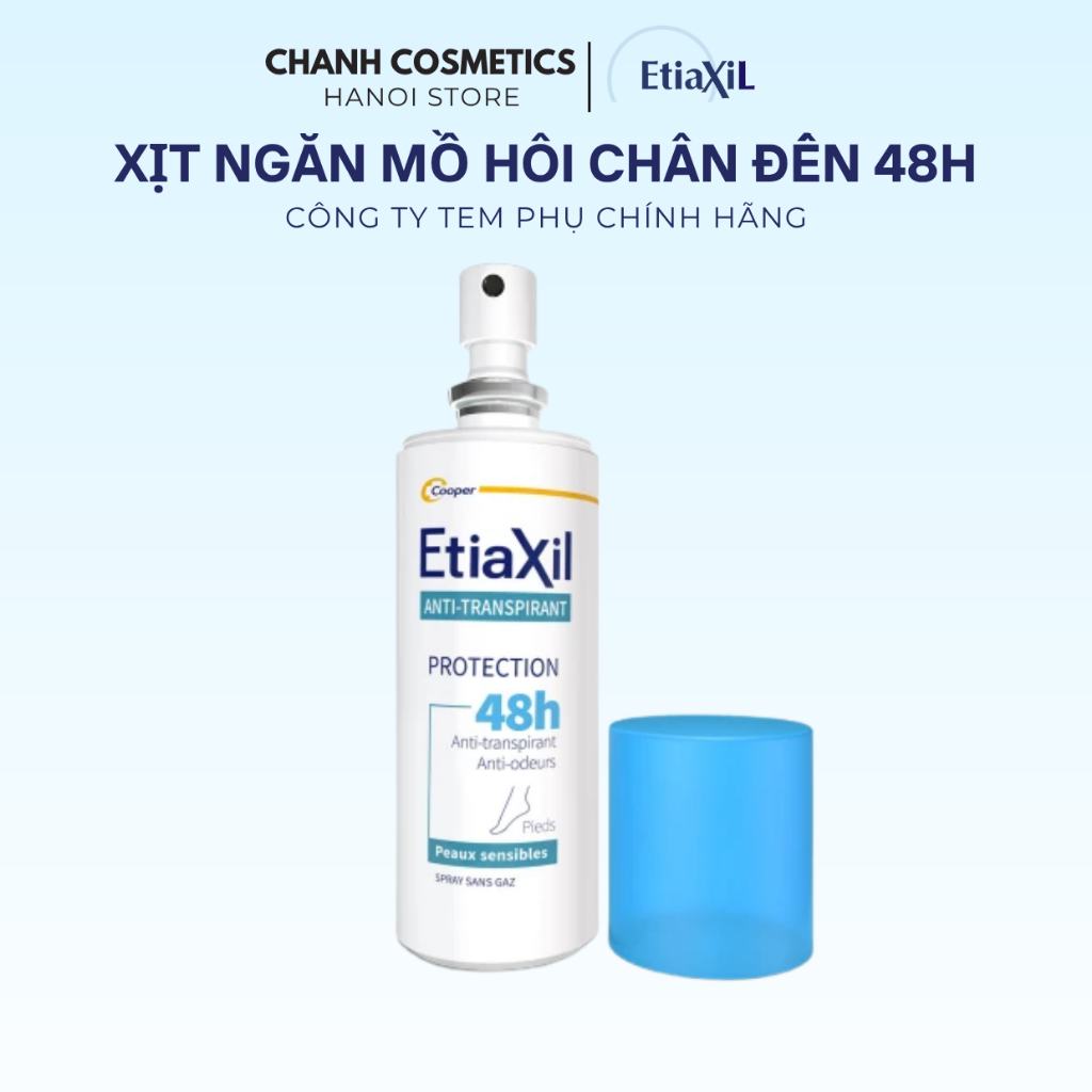 [Hàng Công Ty] Xịt khử mùi chân Etiaxil Protection 48h 100ml | Giảm tiết mồ hôi, khử mùi hiệu quả