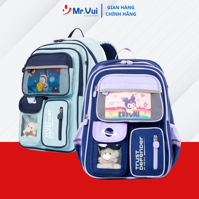 Balo thời trang học sinh BLH 1073 Mr Vui cặp sách bé trai, bé gái cấp 1, tiểu học vải cao cấp