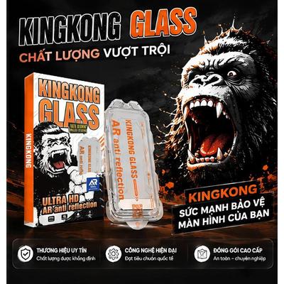 Kính cường lực cao cấp trong suốt KINGKONG AR độ hoàn thiện tuyệt đối, chống lóa chống trầy tốt iphone 13 14 15 16 17 18
