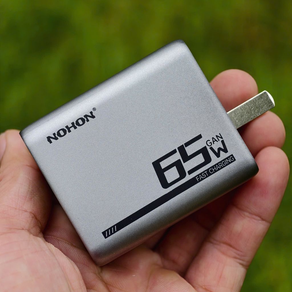 Củ Sạc GaN NOHON 65W - 3 Cổng (2 USB-C + 1 USB-A) Siêu Gọn Cho Laptop, Macbook, iPhone, Samsung