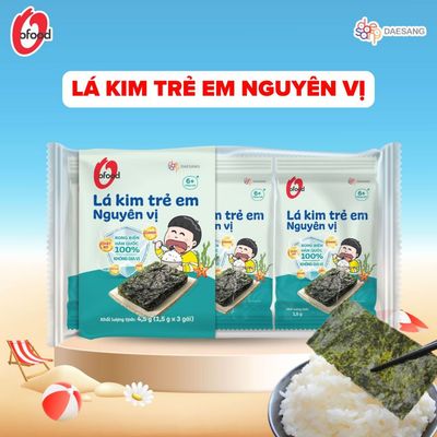 LÁ KIM TRẺ EM NGUYÊN VỊ O'FOOD DÀNH CHO BÉ TỪ 6 THÁNG – 100% RONG BIỂN NGUYÊN CHẤT KHÔNG MUỐI, GIA VỊ.