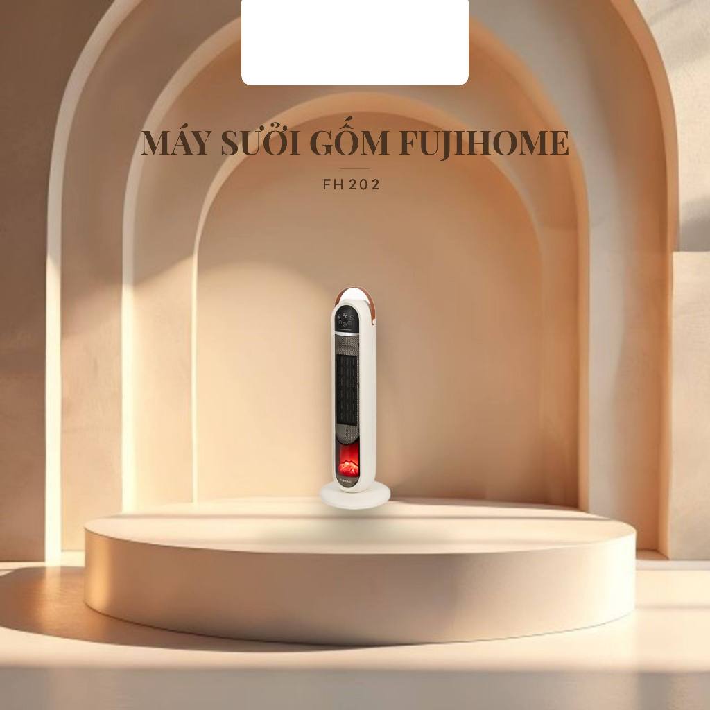 Máy Sưởi Gốm Fujihome FH202 Thông Minh Điều Khiển Giọng Nói Tiếng Việt Tự Ngắt Khi Đổ An Toàn Cho Bé