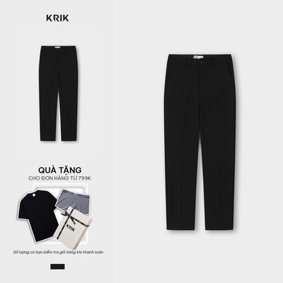 Quần Âu Nam KRIK Form Carrot Chất Nylon Bền Đẹp Thiết Kế Tối Giản QA7169